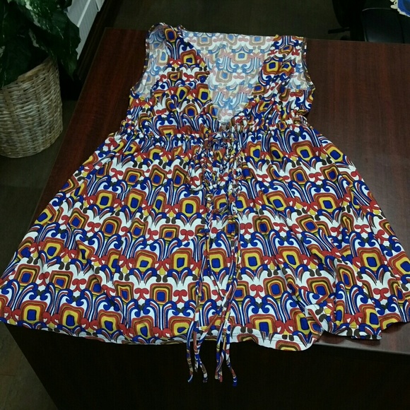 Designer Sele' Multi-color summer top, Sz M - Picture 3 of 8